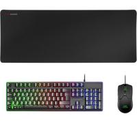 Mcpxbpt, Combo Gaming 3En1 Avec Clavier H-Mech Rétroéclairé, Souris Ultralégère 10000 Dpi Avec Logiciel, Tapis Xxl, Compatible Pc, Ps4, Ps5, Xbox, Portugais, Noir