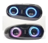 MCQNDS Feux Arrières Auto Pour Mazda MX-5 MX5 NC2 NC3 2008-2015 Feux Arrière Feu Antibrouillard Arrière Feux Freinage Feux De Recul Clignotants Séquentiels Feux Arrière À LED(2pcs RGB black light)