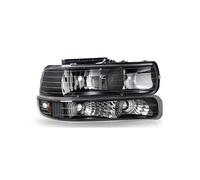 MCQNDS Pour Chevrolet Pour Silverado 1500 2500 1999 2000 2001 2002 Phares DRL Feux De Signalisation D'angle Boîtier Lentille Transparente(Black Right)