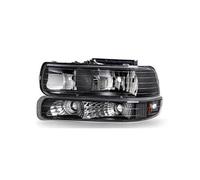 MCQNDS Pour Chevrolet Pour Silverado 1500 2500 1999 2000 2001 2002 Phares DRL Feux De Signalisation D'angle Boîtier Lentille Transparente(Black Left)