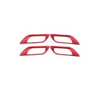 MCQNDS Pour FIT Pour JAZZ 2014 2015 2016 2017 2018 2019 ABS Intérieur Poignée Porte Voiture Poignée Traction Cadre Décoratif Garniture Couverture(Red)