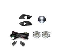 MCQNDS Pour Ford Pour Focus 2 MK2 2009 2010 2011 Kit De Couvercle De Phare Antibrouillard À LED Avec Cadre Chromé Et Interrupteur De Faisceau De Câbles (1 set LED)