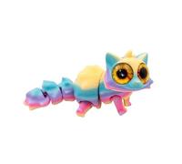 MCQWOMFQAK 1PC Articulated Cat Model 3D Printed with Realistic Eyes Multicolor Big Eyed Figurine Assorted Colors Cute Desk Ornament Gift Idea