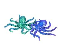 MCQWOMFQAK 1PC Green Purple 3D Printed Deep Sea Giant Octopus Figurine Ocean Creature Model Desk Decor Unique Event Gift Idea Collectible