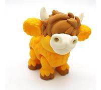 MCQWOMFQAK 3D Printed Diprotodon Tiger Ox Deer Articulated Animal Figures with Movable Joints Creative Craft Models Collectible Desktop Decor Gift(OX-7cm)