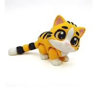 MCQWOMFQAK 3D Printed Diprotodon Tiger Ox Deer Articulated Animal Figures with Movable Joints Creative Craft Models Collectible Desktop Decor Gift(Tiger-9cm)