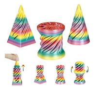 MCQWOMFQAK 3PCS Spiral Cone Impossible Object 3D Printed Fidget Sculpture Geometric Puzzle for Stress Relief and Focus Unique Gift Idea(6)