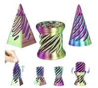 MCQWOMFQAK 3PCS Spiral Cone Impossible Object 3D Printed Fidget Sculpture Geometric Puzzle for Stress Relief and Focus Unique Gift Idea(14)
