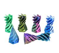 MCQWOMFQAK 6pc 3D Printed Pyramid Spiral Cone Rotating Fidget Toy Stress Relief Desk Decor Unique Collectible Gift Idea