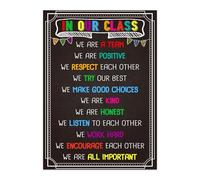 MCQWOMFQAK Classroom Expectations Poster Motivational and Laminated for Elementary Middle School Teachers(Framed,08x12inch(20x30cm))