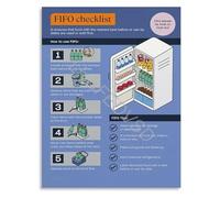 MCQWOMFQAK First In First Out FIFO Food Storage Checklist Poster Canvas Wall-Art for Kitchen Office and Commercial Use(Unframed,16x24inch(40x60cm))