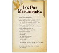 MCQWOMFQAK Los 10 Mandamientos Ten Commandments Poster Scripture Verse in Spanish Home Church Bedroom Decor(Unframed,08x12inch(20x30cm))