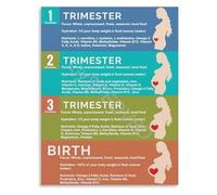 MCQWOMFQAK Pregnancy Diet and Hydration Guide Poster Nutrition Essentials for Each Trimester Prenatal Health Wall Decor(Unframed,12x18inch(30x45cm))