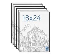 MCS Original Lot de 6 Cadres pour Affiche, 45,7 x 61 cm, légers, Orientation Verticale et Horizontale, à Suspendre au Mur, pour Affiches, Impressions d'art et Mur de galerie, Noir