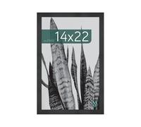 MCS Cadre Poster Studio Gallery 35,6 x 55,9 cm, Aspect Bois Noir, Bois MDF, Fixation Murale Verticale et Horizontale, Grand Cadre Photo pour Photos, Posters et Œuvres d'Art (Lot de 1)