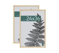 MCS Cadre Poster Studio Gallery 61,0 x 91,4 cm, Aspect Bois Naturel, Bois MDF, Fixation Murale Verticale et Horizontale, Grand Cadre Photo pour Photos, Posters et Œuvres d'Art (Lot de 2)