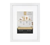 MCS Gallery Cadre photo en bois pour tableaux d'art sur toile, photos et plus, blanc 9 x 12 avec tapis 6 x 8
