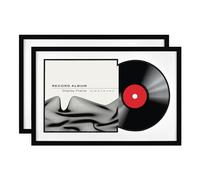MCS Lot de 2 cadres d'album double mat, 41,9 x 63,5 cm, noir pour disque vinyle LP et veste