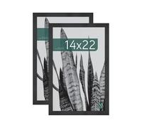 MCS Studio Gallery Lot de 2 larges cadres photo 35,6 x 55,9 cm, grain de bois noir, orientation verticale et horizontale, à suspendre, pour affiches et impressions d'art