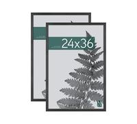 MCS Studio Gallery Lot de 2 Larges Cadres Photo 61 x 91,4 cm, Grain de Bois Noir, Orientation Verticale et Horizontale, à Suspendre, pour Affiches et Impressions d'art