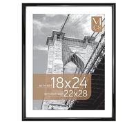 MCS Trendsetter Grand cadre photo de 55,9 x 71,1 cm - Affichage photo de 45,7 x 61 cm avec passe-partout ou 55,9 x 71,1 cm sans passe-partout, vertical et horizontal - Pour photos et affiches, noir