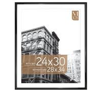 MCS Trendsetter Grand cadre photo de 61 x 86,4 cm - Affichage photo de 61 x 76,2 cm avec passe-partout ou 71,1 x 86,4 cm sans passe-partout, vertical et horizontal - Pour photos et affiches, noir