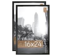 MCS Trendsetter Lot de 2 Larges Cadres pour Affiche 40,6 x 61 cm, Noir Brillant, Orientation Verticale et Horizontale - pour Photos, Affiches et Impressions d'art