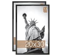 MCS Trendsetter Lot de 2 Larges Cadres pour Affiche 50,8 x 76,2 cm, Noir Brillant, Orientation Verticale et Horizontale - pour Photos, Affiches et Impressions d'art