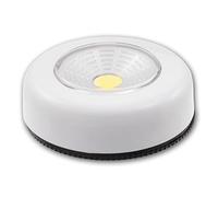 McShine Lampe adhésive à piles LED CTK1 COB en plastique blanc, Ø70x24mm, 70lm, paquet de 10 pièces