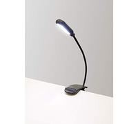 McShine Lampe de lecture LED à pince - 5 LED - Fonctionne avec piles - Lampe à col de cygne flexible avec pince - 3 niveaux de luminosité