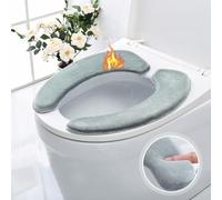 MCSQK Couverture de Siège de Toilette, 2pcs Housse de Siège de Toilette Tampons Lavables, Coussin Siège Toilette Chaud, Housse Siège Toilette Tissu Peluche, Couverture Siège de Toilette Chaud Doux