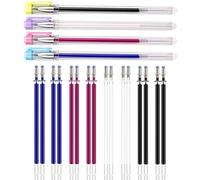 MCSQK Lot de 4 Stylos de Marquage Effaçables à la Chaleur en Tissu, 4 Couleurs Stylos Effaçables à la Chaleur avec 20 Recharges pour Tailleurs Couture et Couture Tissus de Couleurs Diverses