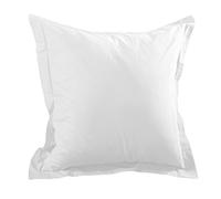 MCTISSUS Taie d'oreiller Alicia Blanc 65 cm x 65 cm Volant Plat Coton