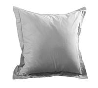 MCTISSUS Taie d'oreiller Alicia Gris Perle 65 cm x 65 cm Volant Plat Coton