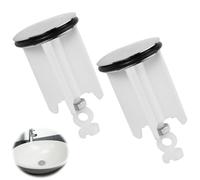 MCTNCT 2 Pièces Bouchon Lavabo, Bouchon Lavabo Salle de Bain, Bouchon Lavabo Universel Blanc, Bonde réglable Blanc, Compatible évier Cuisine et Salle de Bain