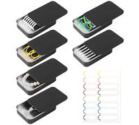 MCTNCT Petite Boite Metal 6 Pièces Voyage Cotton Tige Stand avec Couvercle Coulissant ortable Boîtes de Rangement Boîtes de Conserve pour Le Stockage de Bonbons, Bijoux(9x6x2cm)