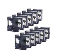 MCUXMVUMI 10pk 5pk 45013 Tape d'étiquette Compatible avec D1 45013 45016 45017 45018 45019 45020 12 mm Noir sur Blanc Compatible avec LabelManager 160 280(10PK-Black-on-Clear)