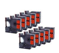 MCUXMVUMI 10pk 5pk 45013 Tape d'étiquette Compatible avec D1 45013 45016 45017 45018 45019 45020 12 mm Noir sur Blanc Compatible avec LabelManager 160 280(10PK-Black-on-Red)