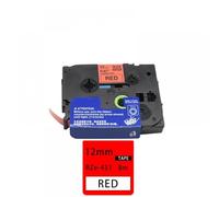 MCUXMVUMI 1x 12mm 231 TZ-White-Babel Tape 221 211 Tapis laminé 631 431 531 Étiquetage du Ruban Compatible avec Le Fabricant d'étiquettes PT-H110(Black on Red)