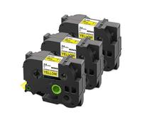 MCUXMVUMI Ruban de Ruban à étiquette Compatible 3PK Compatible avec S251 S151 S651 SM951 Maker Étiquette 24 mm Adhésif Fort(Black on Yellow)