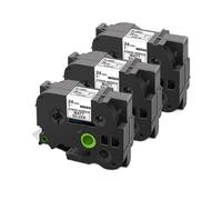 MCUXMVUMI Ruban de Ruban à étiquette Compatible 3PK Compatible avec S251 S151 S651 SM951 Maker Étiquette 24 mm Adhésif Fort(Black on Matt Silver)