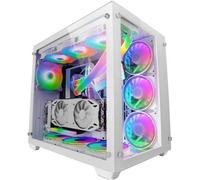Mcv3 Blanc, Tour Gaming Custom Xxl E-Atx, Fenêtre Verre Trempé Avant Et Latérale, Cadre Modulaire À Double Chambre[ZHUJ3879]