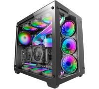 Mcv3, Boîtier Gaming Custom Xxl E-Atx, Fenêtres Latérales Et Frontales En Verre Trempé, Structure Modulaire Double Chambre, Noir[ZHB0733]