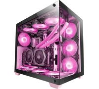 Mcv4, Tour Gaming Custom Xxl E-Atx, Fenêtre Verre Trempé Avant Et Latérale Sans Cadre, Structure Modulaire À Double Chambre, Rose[ZHUJ3836]