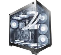 Mcv4, Tour Gaming Custom Xxl E-Atx, Fenêtres Latérales Et Frontales En Verre Trempé Sans Cadre, Structure Modulaire Double Chambre, Noir[ZHB0793]