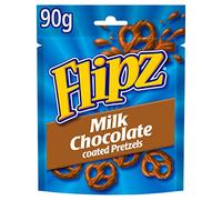 McVitie's Flipz Milk Chocolate Brezel, bretzels au sel croustillants au chocolat au lait, biscuits salés au goût sucré et salé pour un plaisir de grignoter unique, 1 x 90 g
