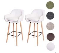 Mendler 2x Tabouret de bar Malmö T381 – Simili cuir – Blanc