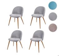 MCW 4x chaise de salle à manger MCW-D53 en velours gris clair