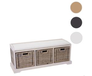 MCW Banc de rangement Bienne 112x46x37cm blanc
