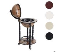 MCW Bar de salon MCW-D83 Ø 33cm roulant bois d'eucalyptus blanc